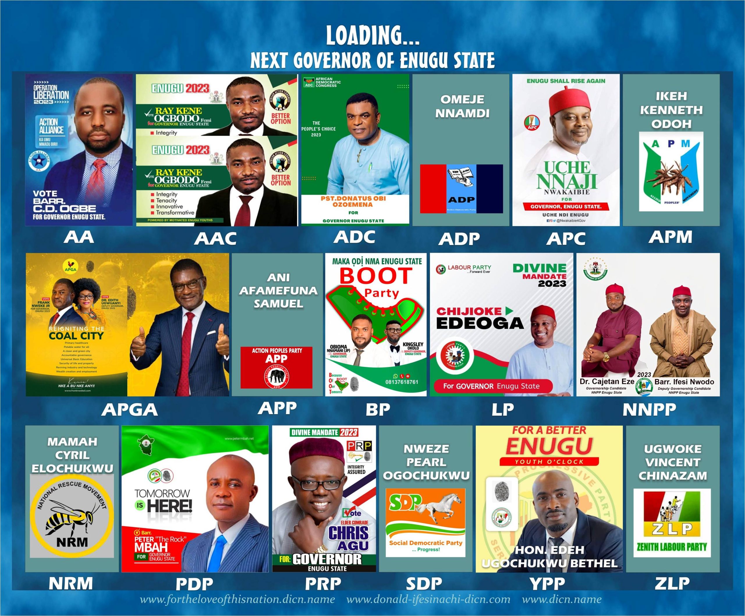 Dicn's 2023 Enugu State Guber Candidates Post